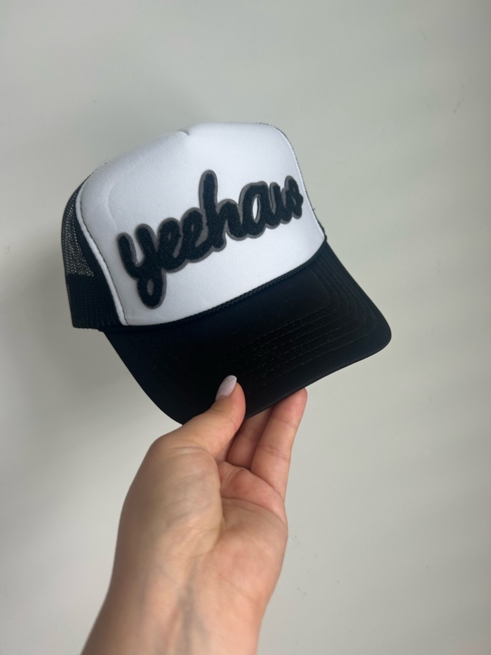 Yeehaw White & Black Trucker Hat